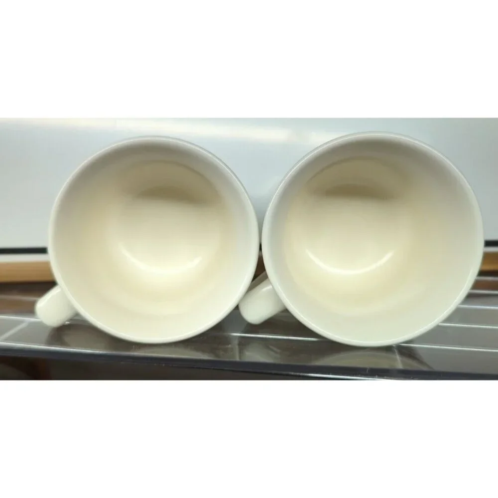 2 Pfaltzgraff Tea Rose Flat Coffee Mugs Tea Cups Made In USA cottage pink flower